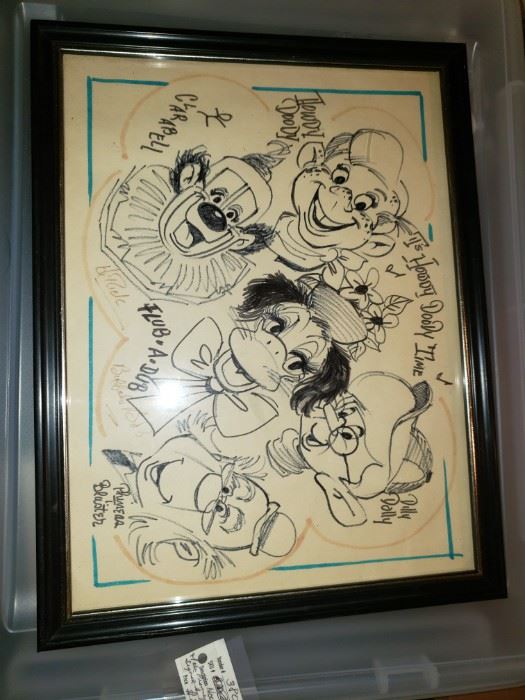 Howdy Doody etching signed by Buffalo Bob.