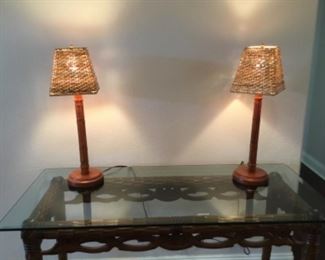set of bamboo lamps