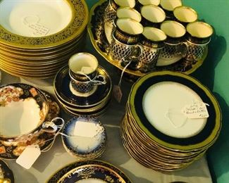 Great assortment of special plates, cups & saucers, and unique serving pieces