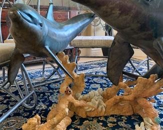 Wyland “Meeting of the Minds” Dining Table with 8 WYLAND Fin Back Chairs