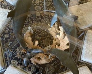 Wyland “Meeting of the Mind” Dining Table and 8 Fin Back Chairs