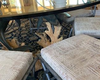 Wyland “Meeting of the Minds” Dining Table with 8 Wyland Dolphin Fin Back Chairs