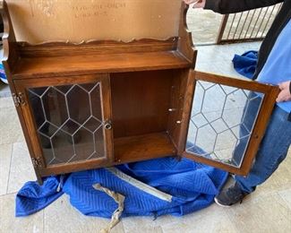 Antique Wood and Glass Wall Curio