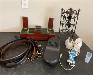Men's Belts, Tie Rack, Men's dresser curio and Watch Stand