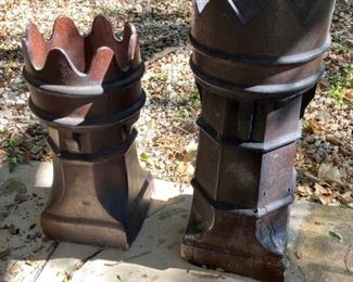 Antique Chimney Top Large King Chess piece from England, sorry, small one broke after photo taken!