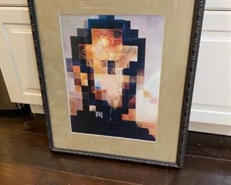 Framed Lincoln photo collage by Salvador Dali (numbered print)