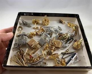 Box of Cuff Links and Tie Clips