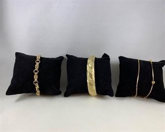 Four 14k Gold Bracelets