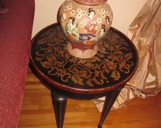 Oriental Urns ~ Gold Inlaid Accent Tables