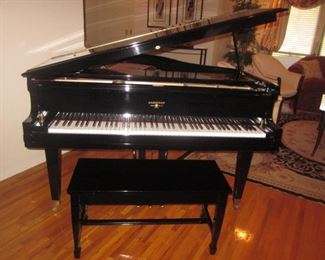 Hardman Black Lacquer Baby Grand Piano Refurbished