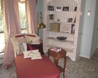 Chaise Lounge ~ Window Treatments ~ 
Ornate Lighting ~ Shelving and more!