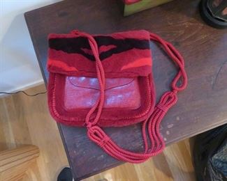 Unique Valentino fur & leather messenger bag