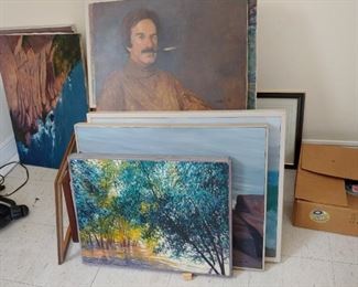 One of Dell's favorite locales should be recognizable to many - Audubon Park. Also a bit of his talent displayed here of the Maine coastline and a portrait of one of his fellow artists