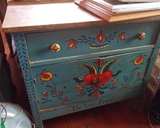 Speaks for itself. Oak and painted in Colonial style