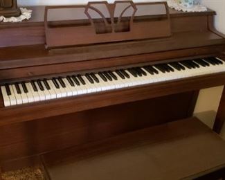 Mid-Century Upright Piano & Bench