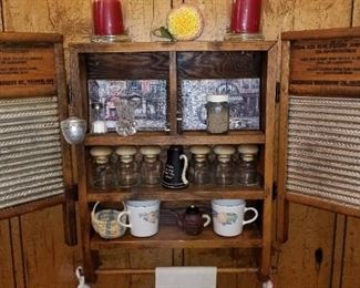 Fun small cpuntry cupboard opened