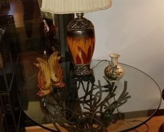 Glass Topped Table Metal Branches