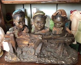 Black Americana Chalk Ware Boys