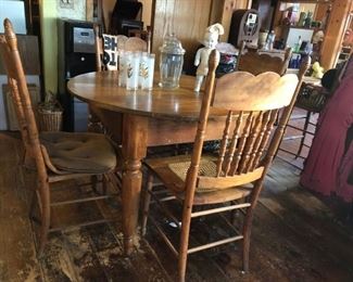 Antique Round Table & Chairs