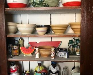 Yellowware Banded Bowls, Black Americana - Cookie Jars, Figures