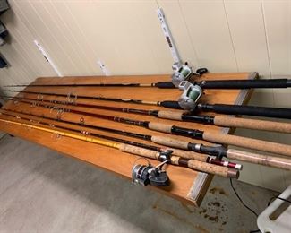 Eagle Claw Power Light #MPLFX9 9 Ft Steelhead Salmon Rod, Garcia Mitchell #900 Reel, Actionrod #9986  Fly Rod, Select Regular Jig Crankbait by Musky Innovations Rod #1M8, 2 SW Spinning Rods 10 Ft. Olympic-1010,  Cabelas Depth Master Trolling Series #DM-DD-90M Rod, 2 Daiwa AccuDepthPlus #47LCB
Reels, Etc!