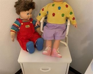  Vintage "My Buddy" Hasbro Blue Eyed,Brown Hair Boy, Vintage & "Cricket" Blonde Hair, Blue Eyes w/Cassette Player! 