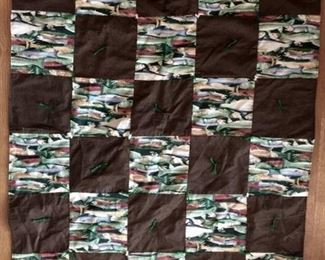 Small Quilt throw with fish print