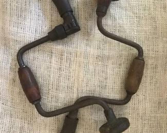 Set of vintage hand/manual drills