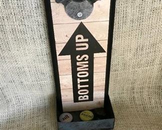Bottoms up bottle opener/wall decor