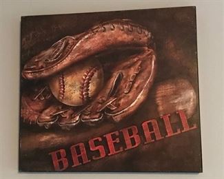 Wood Plaque Baseball Wall Decor