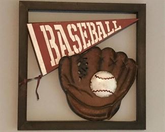 Metal Baseball Wall Decor--with Glove