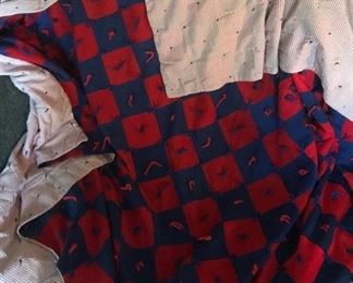 Red and Blue Checked Quilt