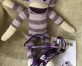 Kansas State Sock monkey with other items