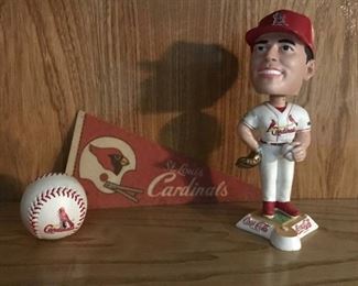 St. Louis Cardinals Jim Edmonds Golden Glove Bobblehead and small team pennant