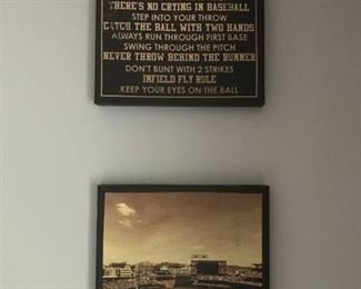 Set of canvas baseball wall decor