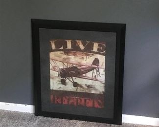 Framed wall decor-Live with no regrets.