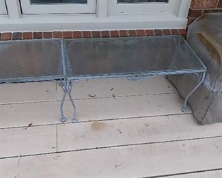 OUTDOOR GLASS TOP TABLES 