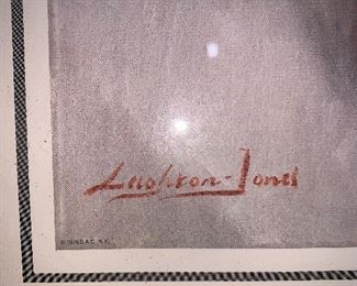 VINTAGE 1976 LEIGHTON JONES SIGNED FRAMED ART - LAUGH CLOWN COLLECTABLES 