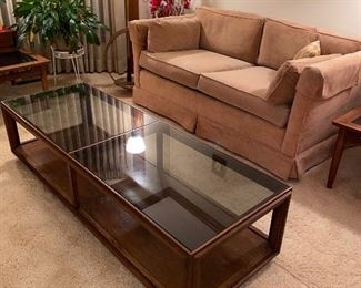 MCM GLASS AND WOOD TABLE