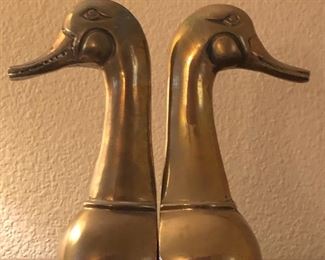 Brass Duck Bookends 