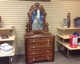 ANTIQUE CHEST WITH MIRROR BEAUTIFUL