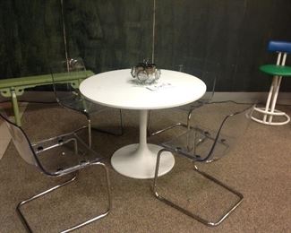 IKEA LUCITE CHAIRS WITH TABLE 