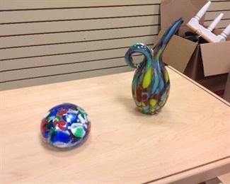ART GLASS, MURANO P. WEIGHT, GLASS VASE