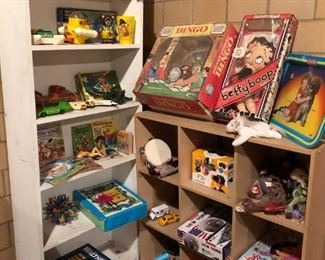 Selection of antique, vintage and contemporary toys.