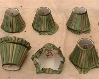 Set of 10 victorian silk lamp shades.