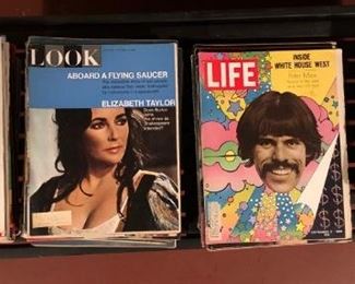 Dozens of 1960s LIFE, LOOK, TIME and Sports Illustrated magazines.