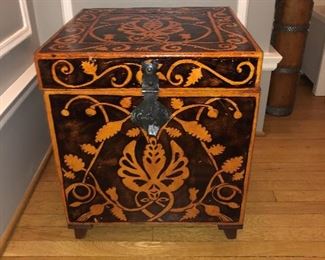 leather box end table