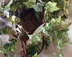 Oversized Plant Stand with Silk Ivy Plant