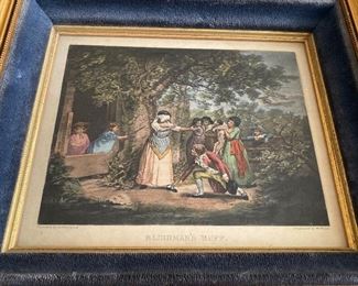 Framed "Blindman's Buff" Painted by G. Marland, Engraved by W. Ward