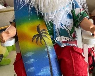 Surfer Dude Santa on Beach Chair